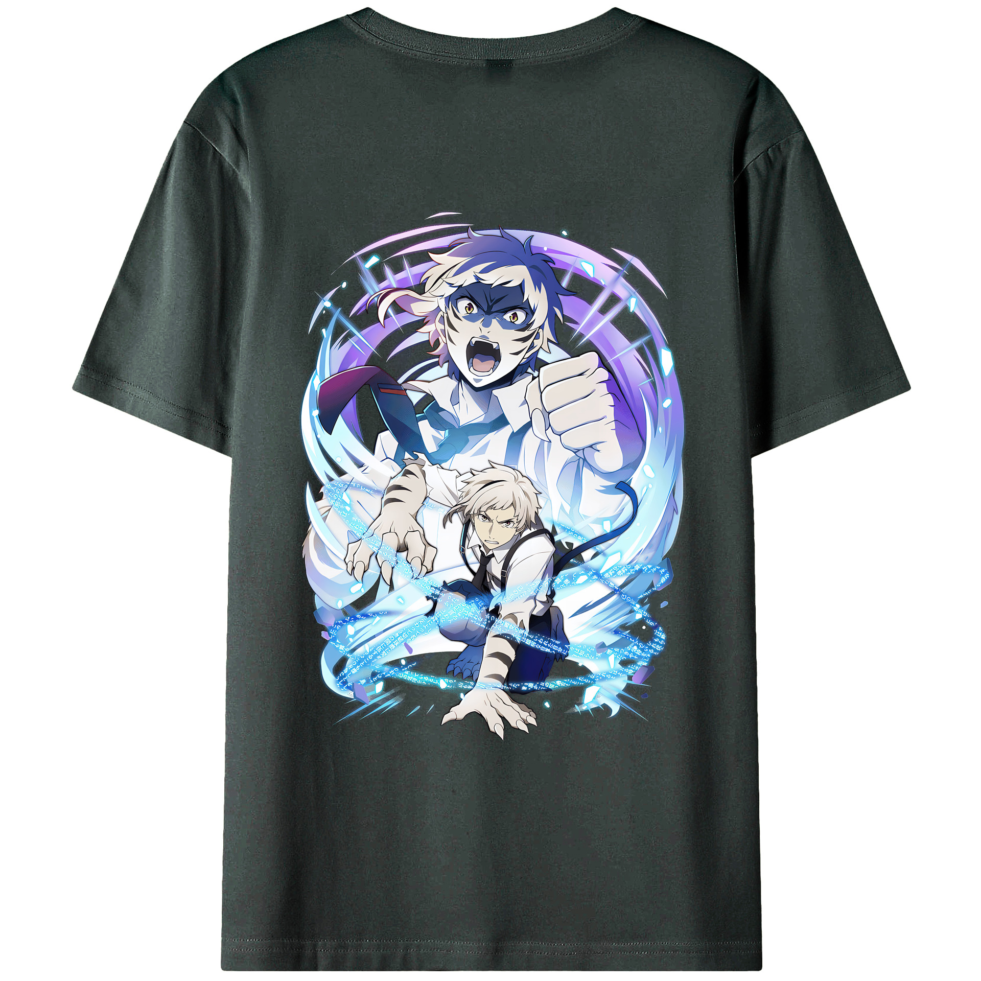 （画像用） 文豪ストレイドッグス Bungo Stray Dogs 綿100％ メンズ半袖Tシャツ（バックプリント） 通気性